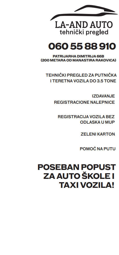 LA-AND AUTO DOO  TEHNIČKI PREGLED BEOGRAD RAKOVICA